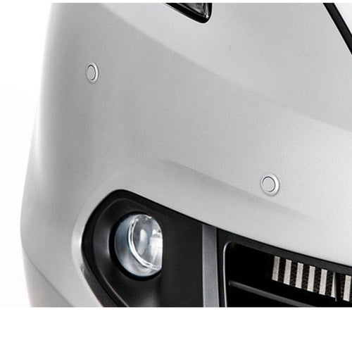 Reverse parking aid sensors fitted to a Suzuki Baleno front bumper